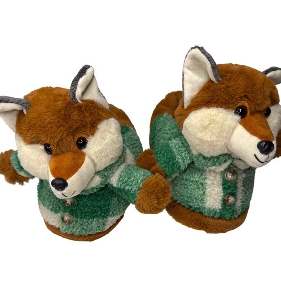 American Eagle Fox-Themed Plush Slippers M/L - Picture 5 of 9